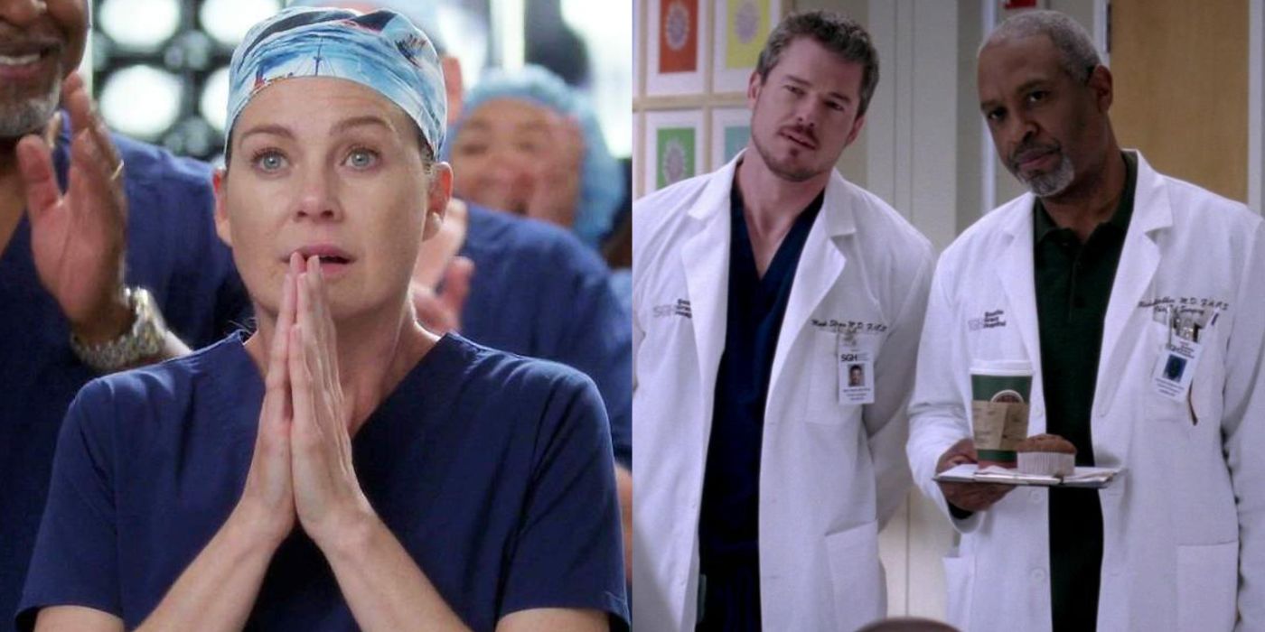 Split image showing scenes from Grey's Anatomy