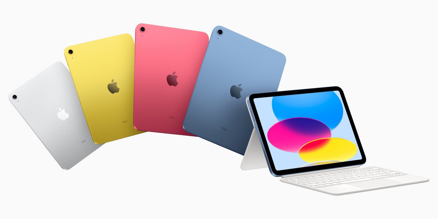 Image showing the different color options of the 10th generation iPad.