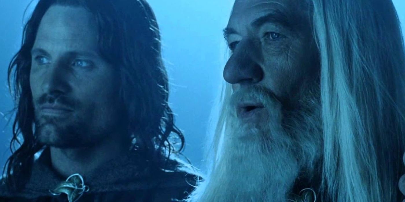 Aragorn e Gandalf em O Senhor dos Anéis.