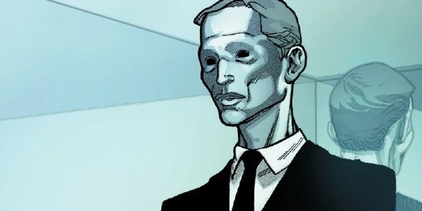 Uma imagem do Assessor parecendo sério na Marvel Comics