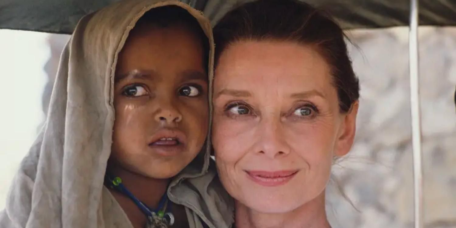 Audrey Hepburn com um filho no documentário de 2021