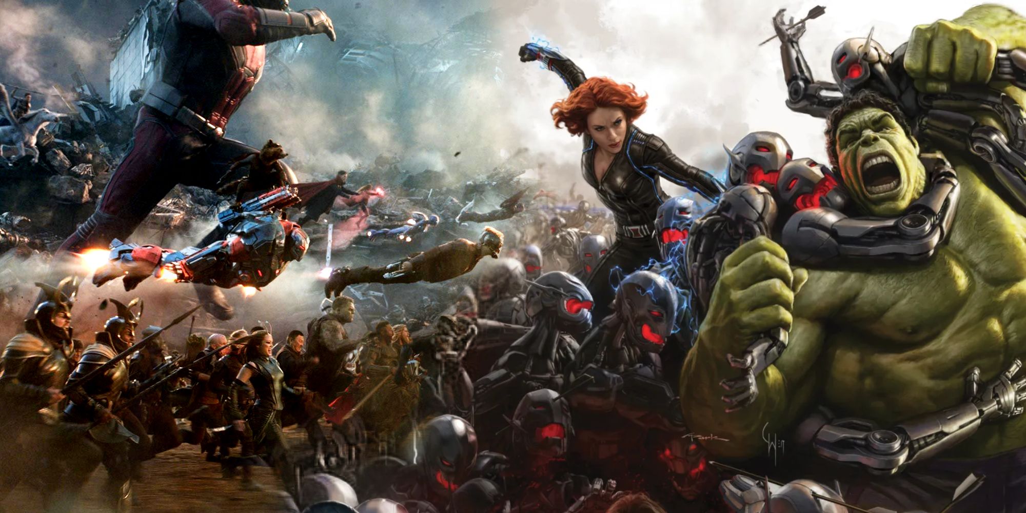 Avengers Age of Ultron and Endgame Final Battles