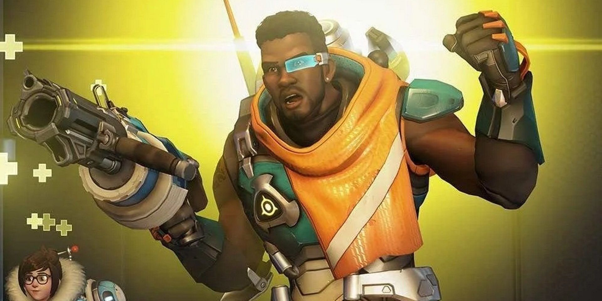 Baptiste using his healing ability in Overwatch 2