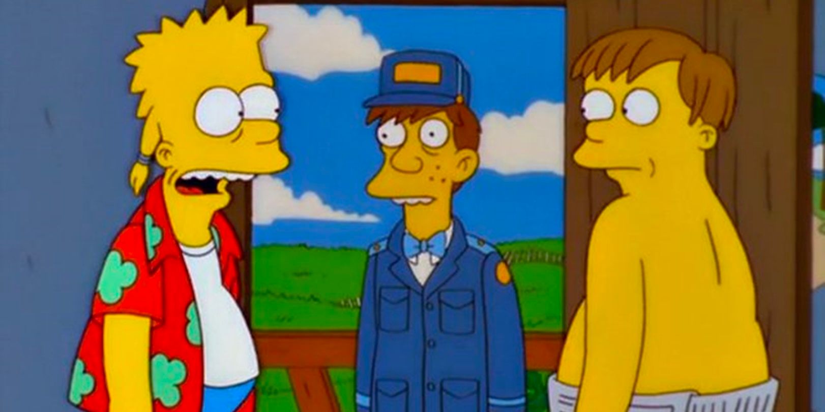 Bart e Ralph recebem correspondência no futuro em Os Simpsons