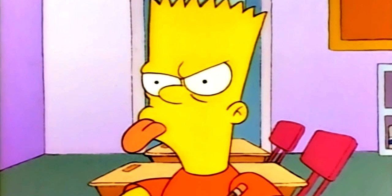 Bart sticks out his tongue in The Simpsons