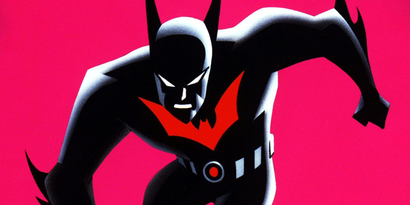 Arte promocional de Batman Beyond apresentando Terry McGinnis no novo Batsuit.