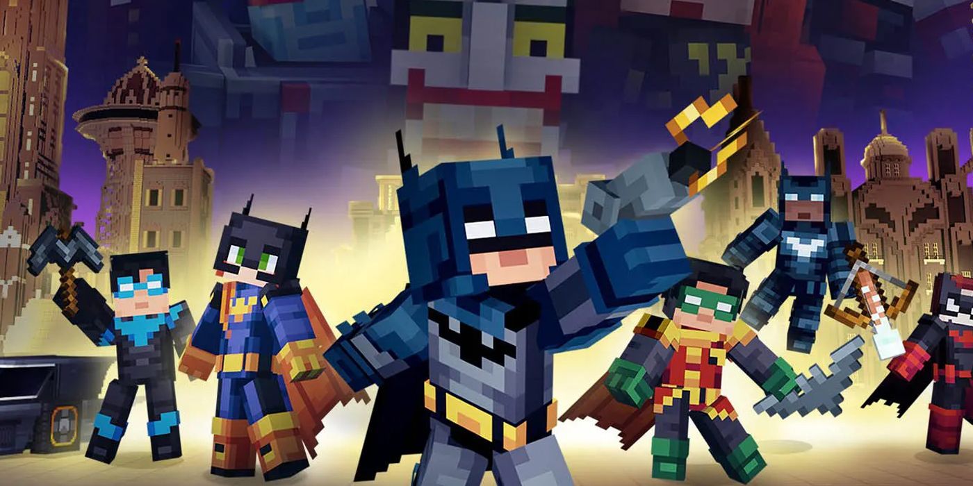 Batman and other DC characters in the new Minecraft DLC