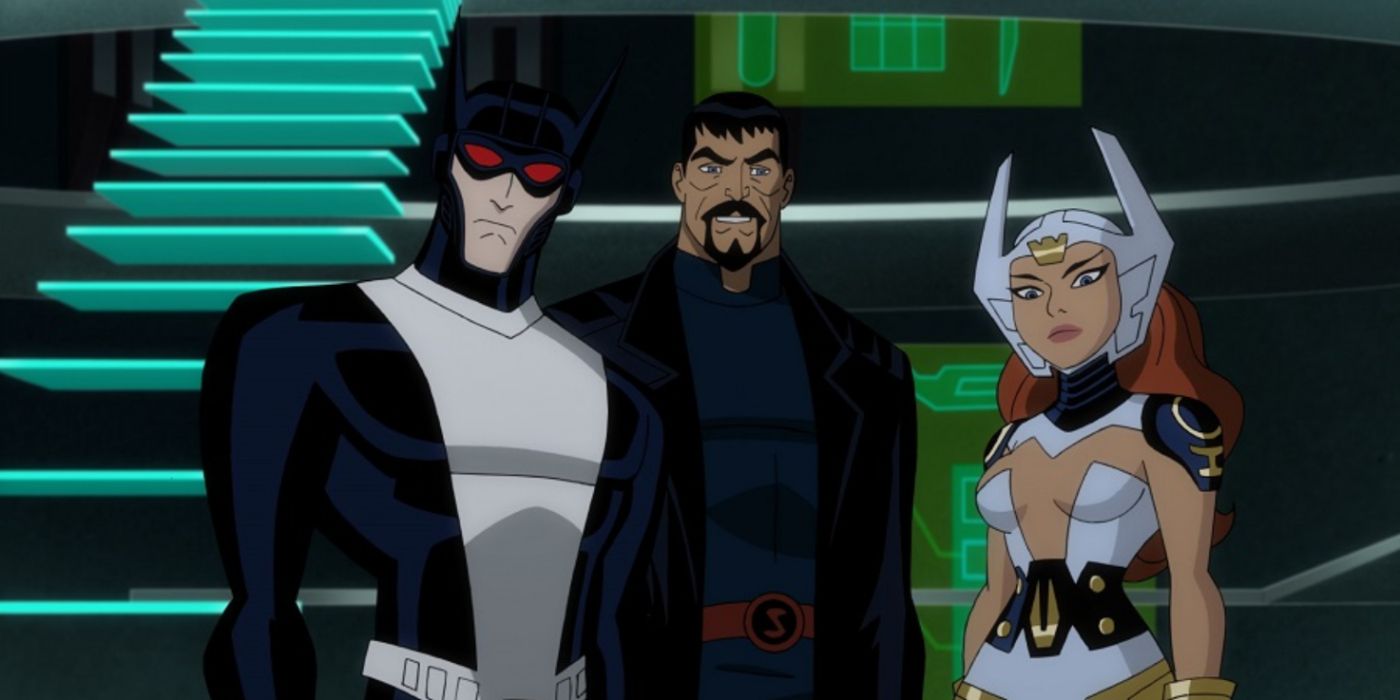 Batman, Superman, and Wonder Woman in Justice League: Gods and Monsters