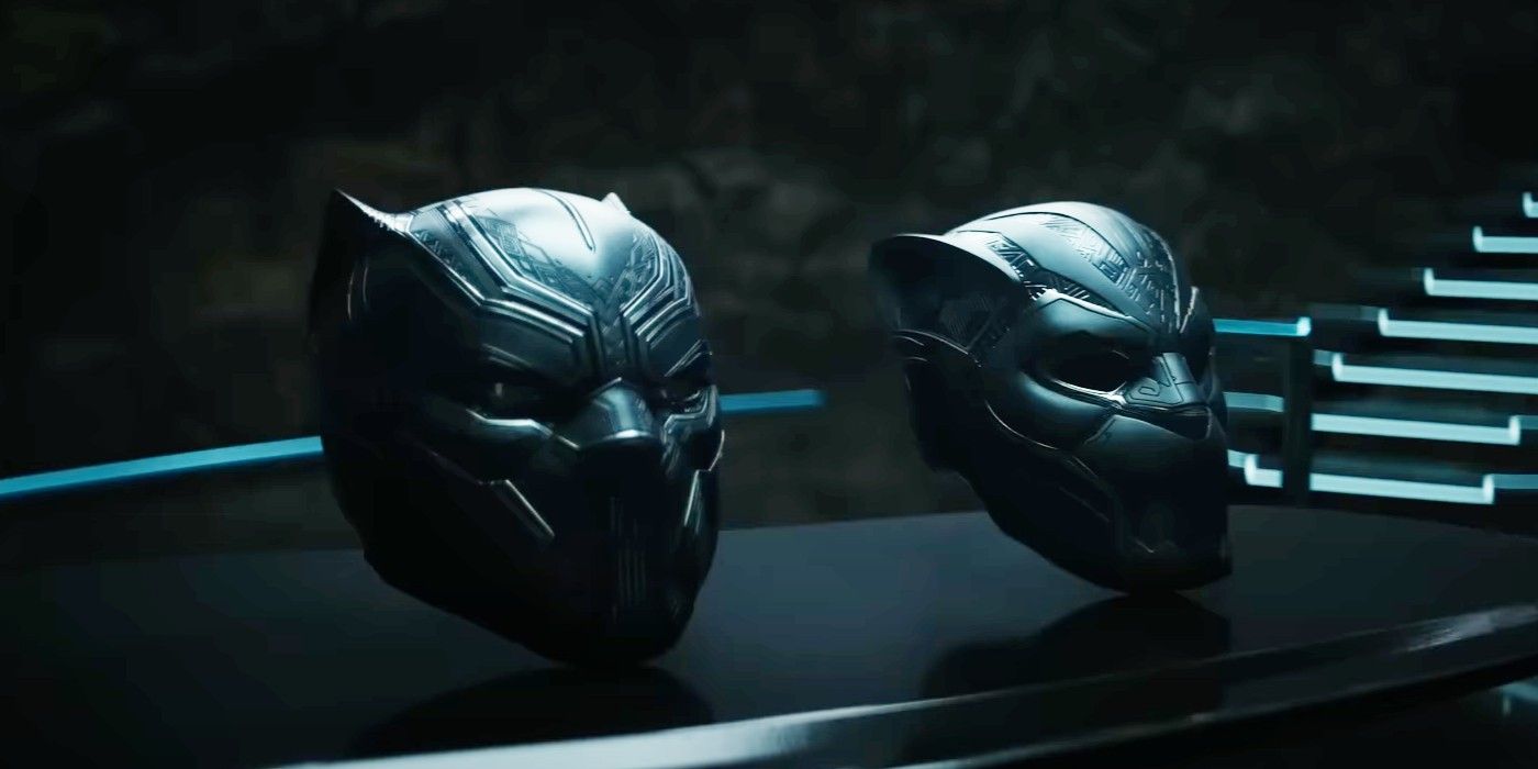 Black Panther Wakanda Forever two Black Panther helmets