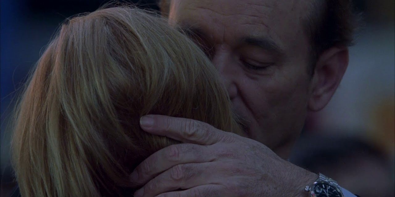 Bob whispers to Charlotte in Lost in Translation