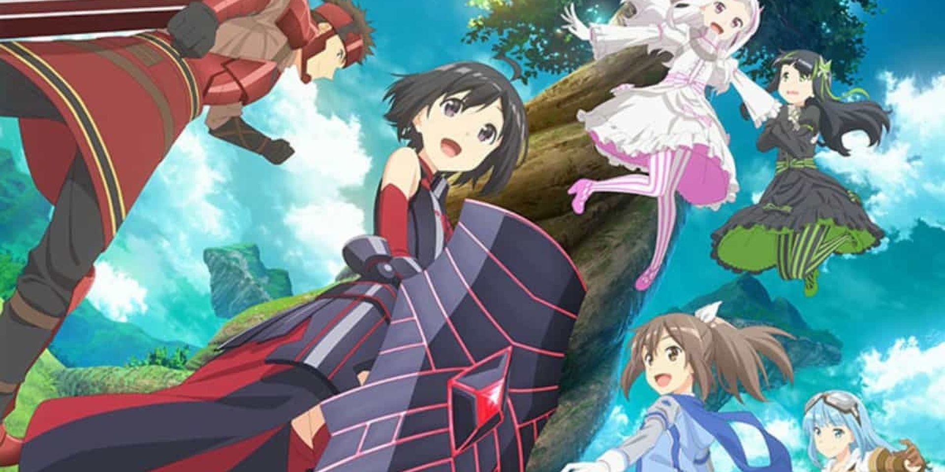 Imagem da capa do Bofuri com todos os personagens principais