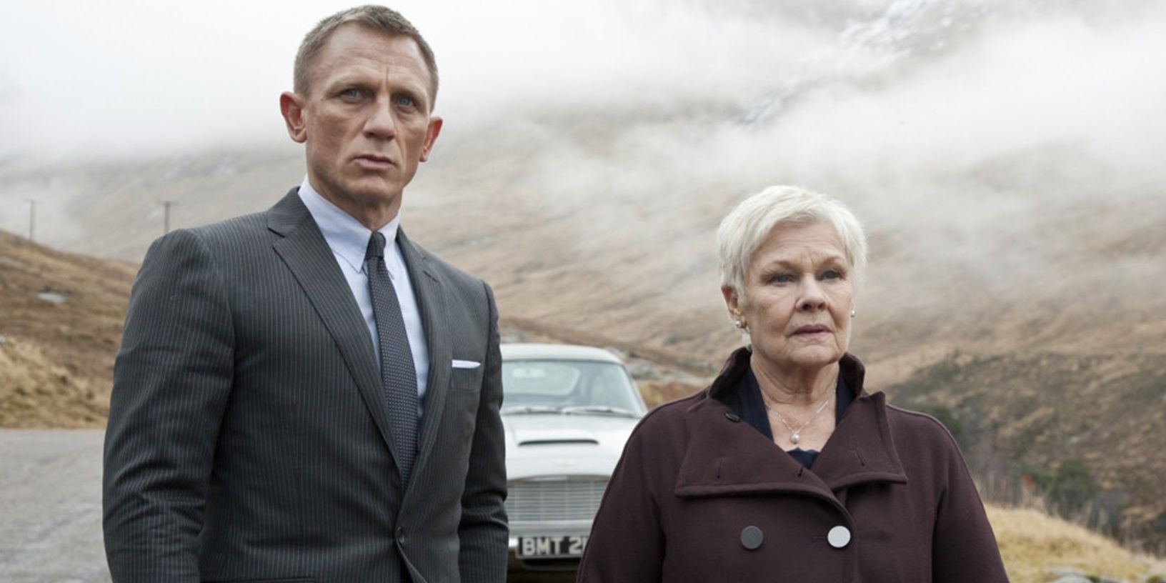 Bond and M in the countryside in Skyfall