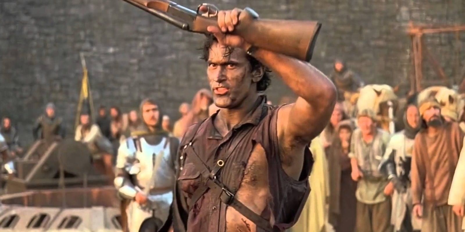 Bruce Campbell with a boomstick in Army of Darkness