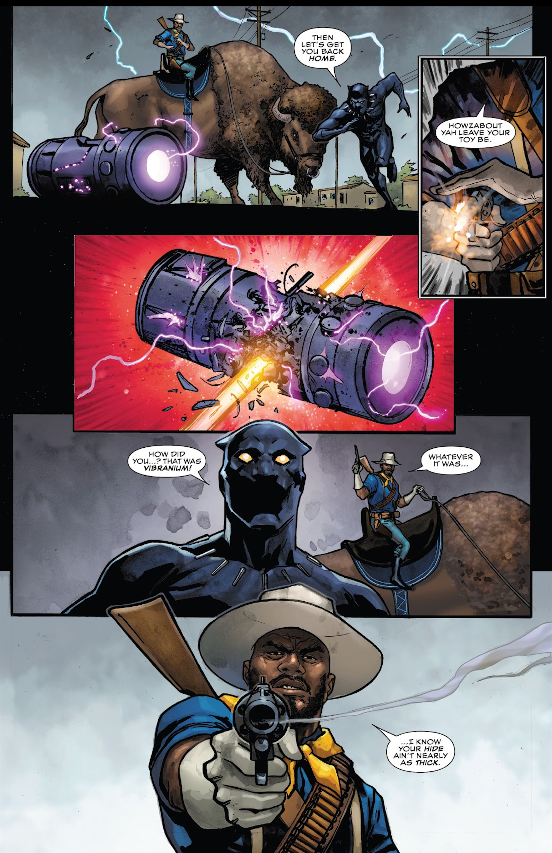 Buffalo Soldier attacks Black Panther and Vibranium