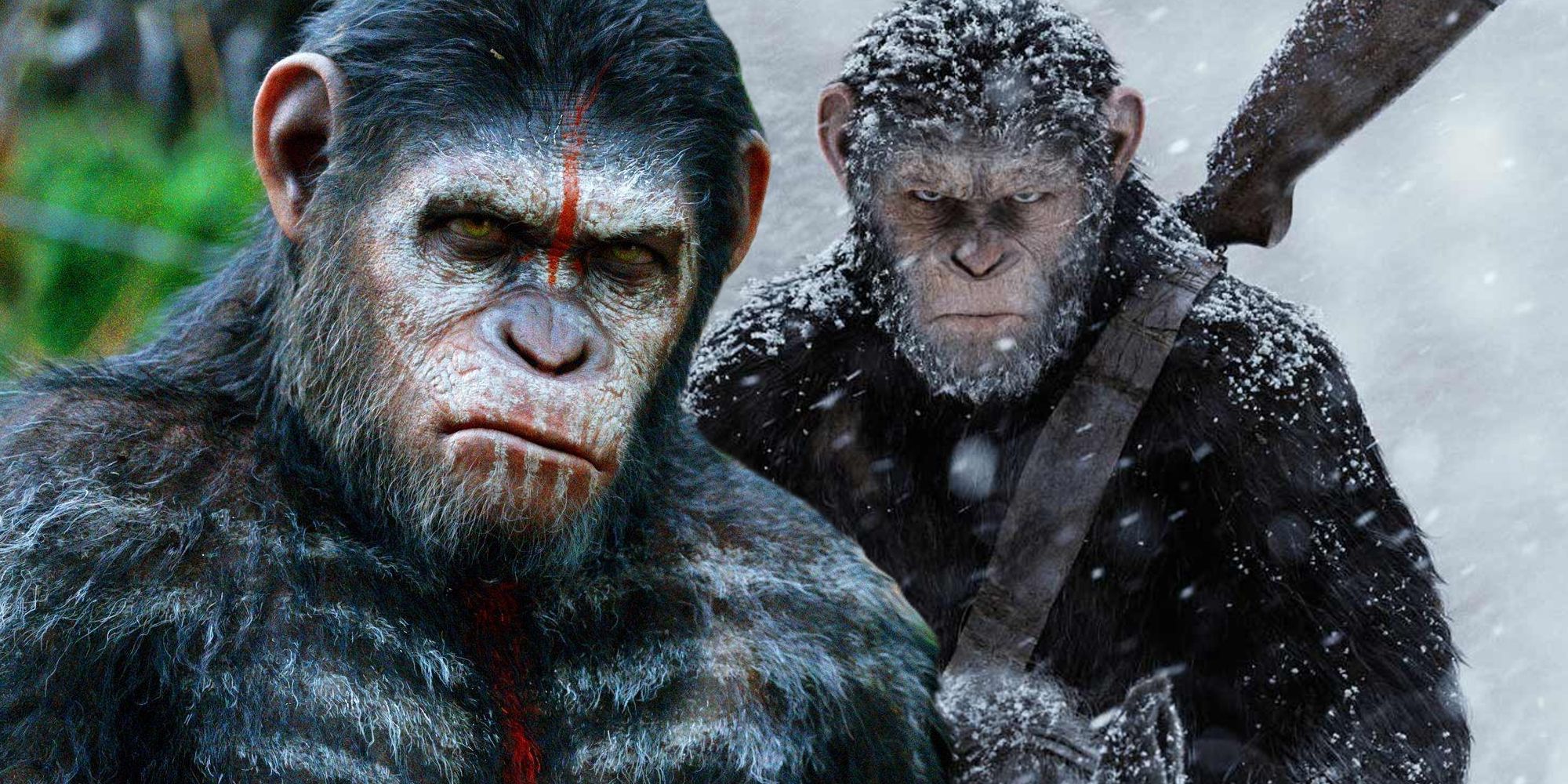 Caesar in Dawn of the Planet of the Apes and War for the Planet of the Apes