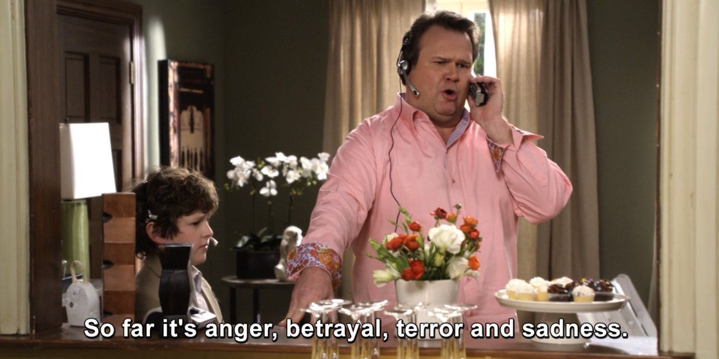 Cam yells at Mitch on the phone on Modern Family