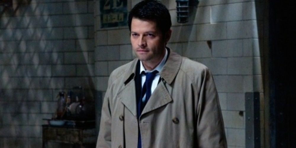 Castiel looking up in Supernatural