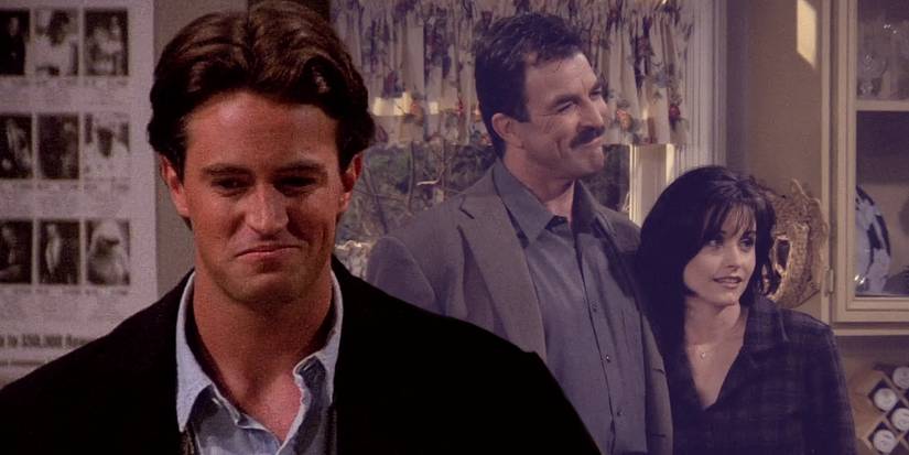 Blended image of Chandler, Richard, and Monica in Friends