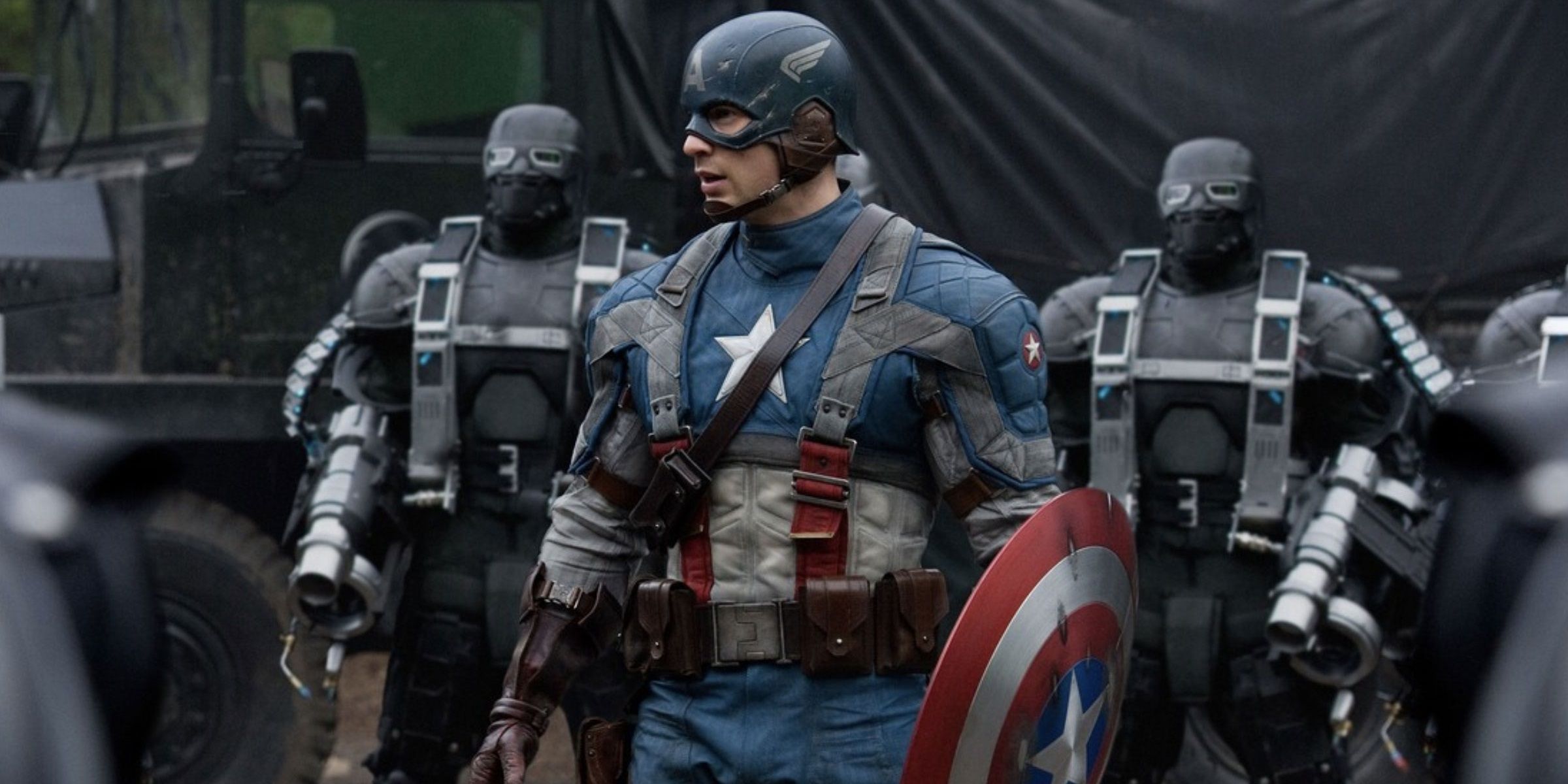 Chris Evans as Steve Rogers in Captain America The First Avenger