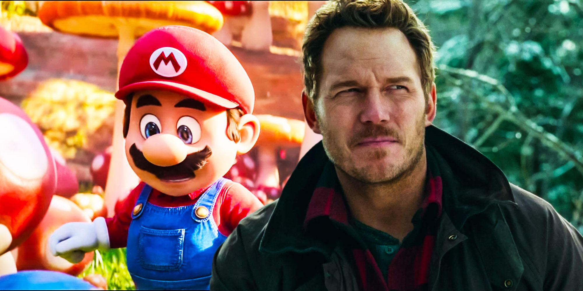Mario y Chris Pratt yuxtapuestos en una imagen personalizada