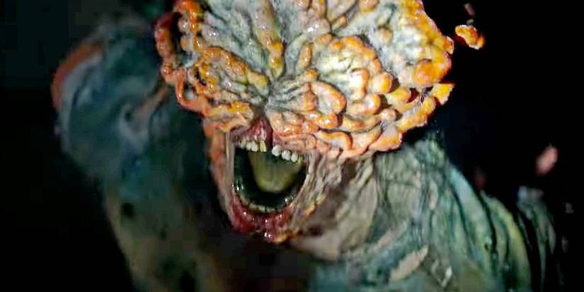 A Clicker screaming at the screen In HBO's The Last Of Us