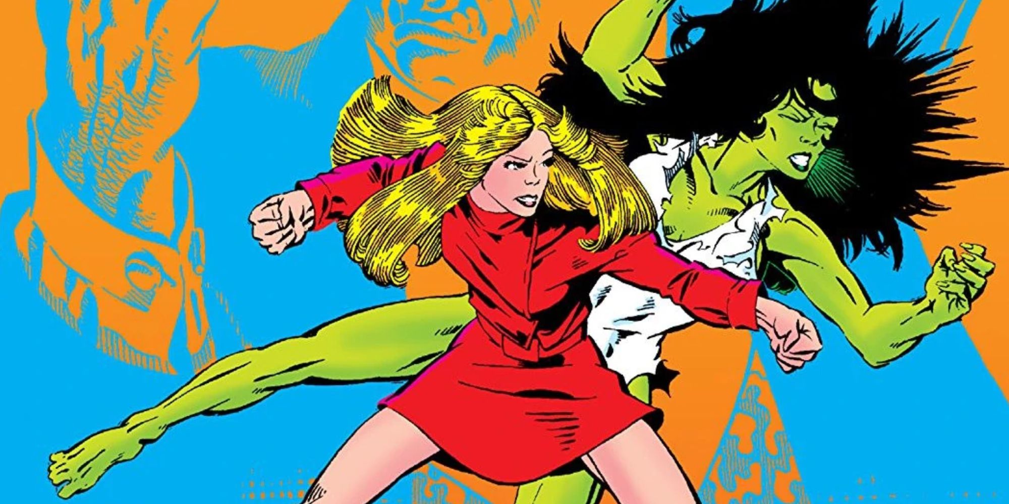 Ultima punches She-Hulk in Marvel Comics.