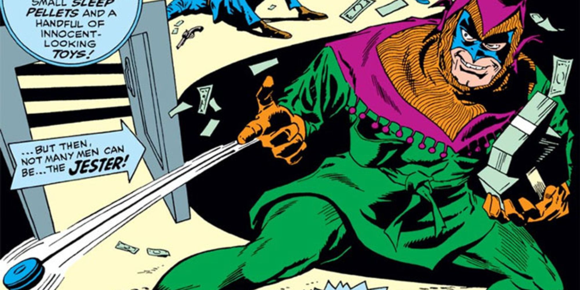 The Jester attacks in Marvel Comics.