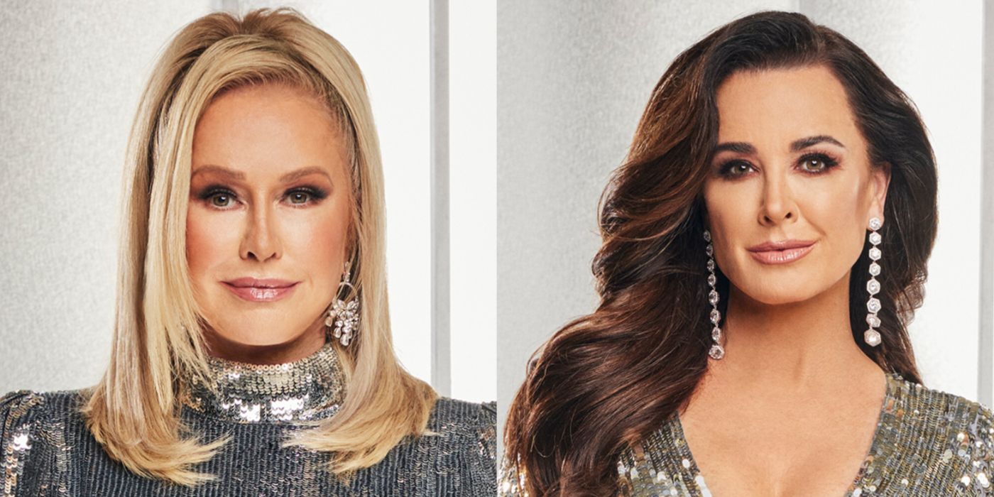 Kyle Richards & Kathy Hilton on RHOBH side by side image silver dresses