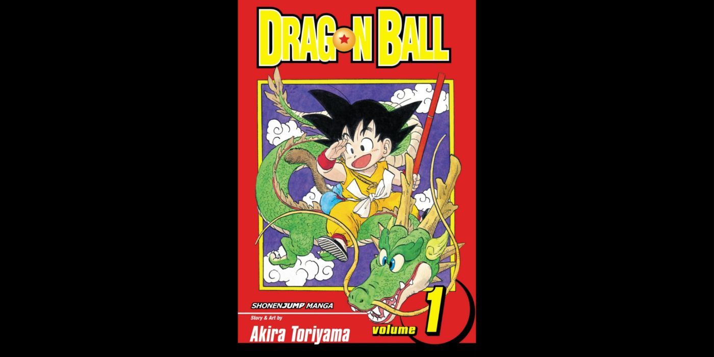 Dragon Ball - Volume 1 - cover art is Goku riding on a dragon.