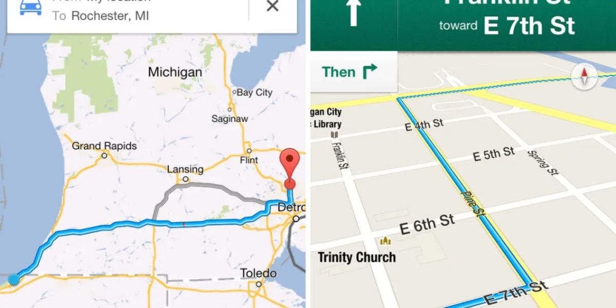 A Screenshot Of The Google Maps App