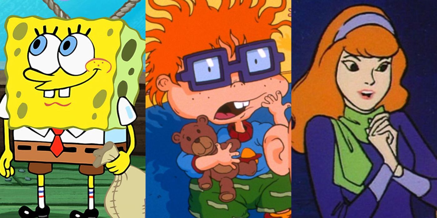 Split image of SpongeBob Square Pants, The Rugrats, and Scooby Doo