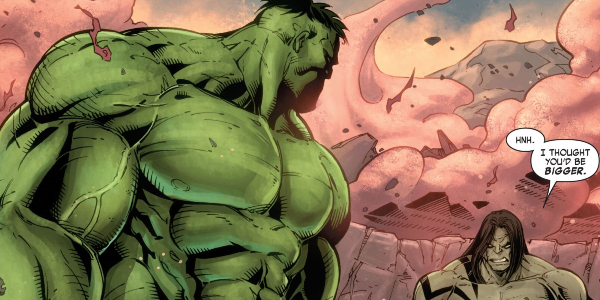 Hulk confronts Skarr in Marvel Comics.
