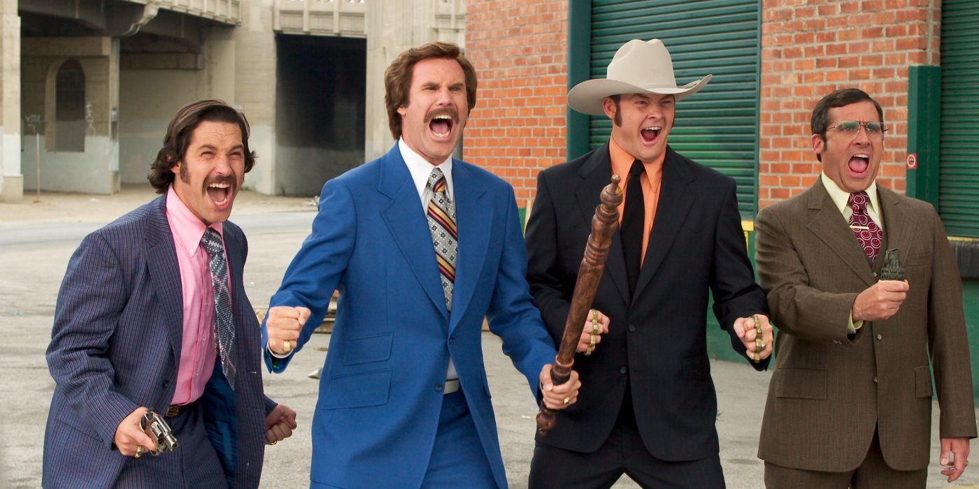 The cast of Anchorman getting ready to fight