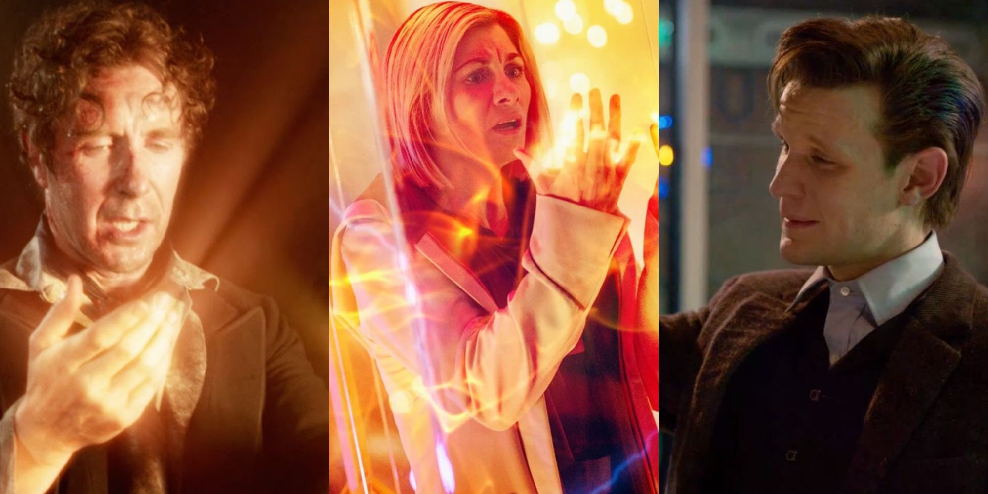 The Eighth, Thirteenth, and Eleventh Doctors all regenerate