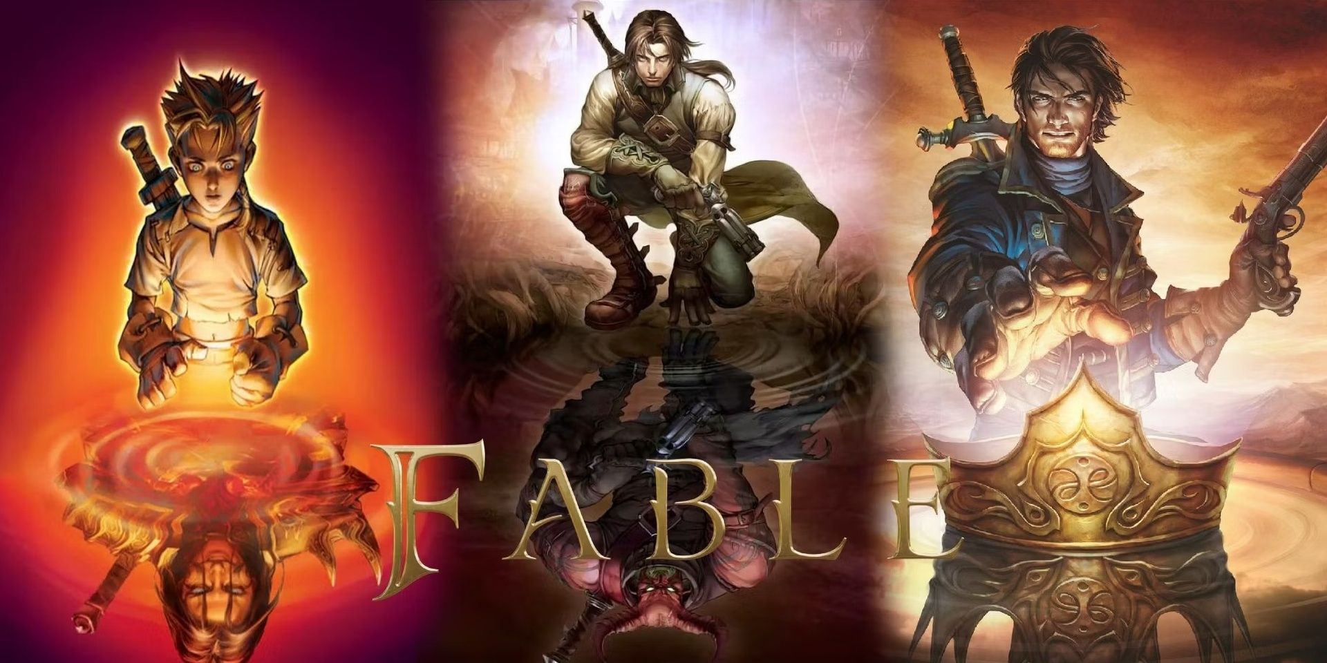 Collage of all three Fable games