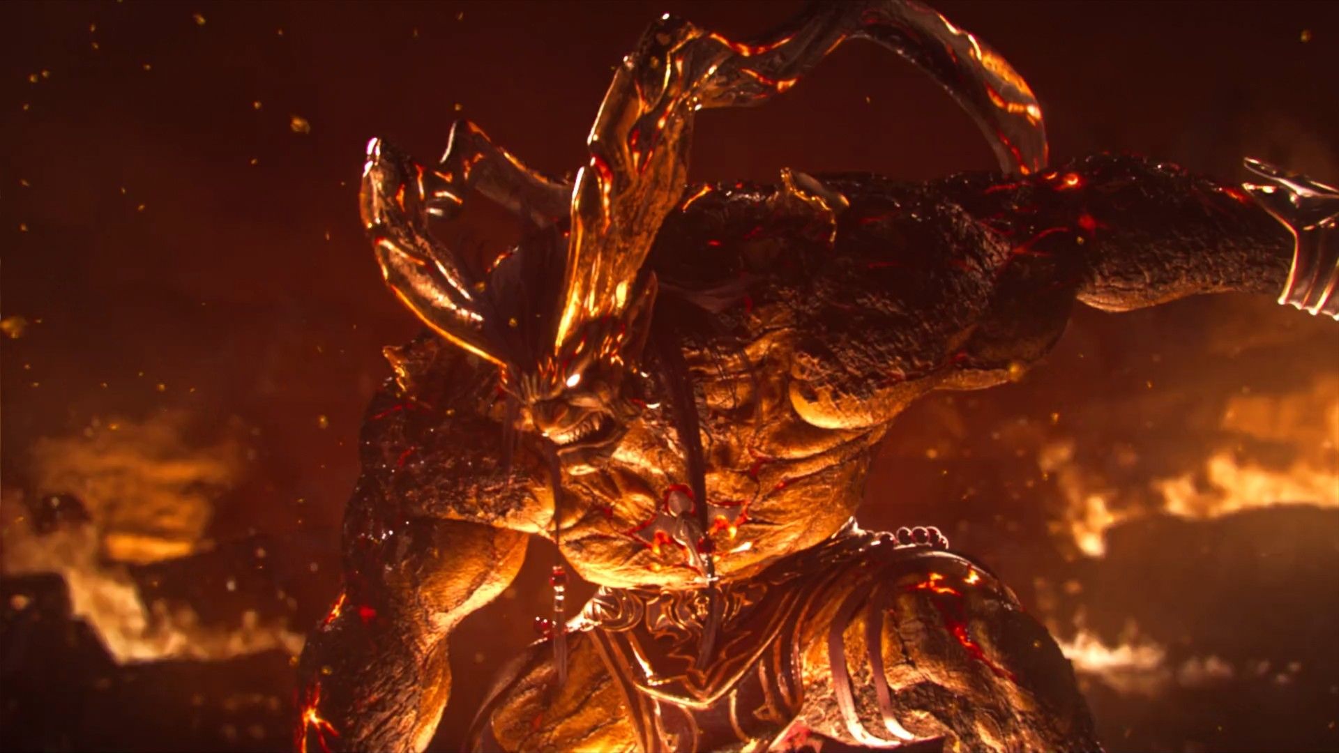 Crisis Core FF7 Ifrit fire monster summon.