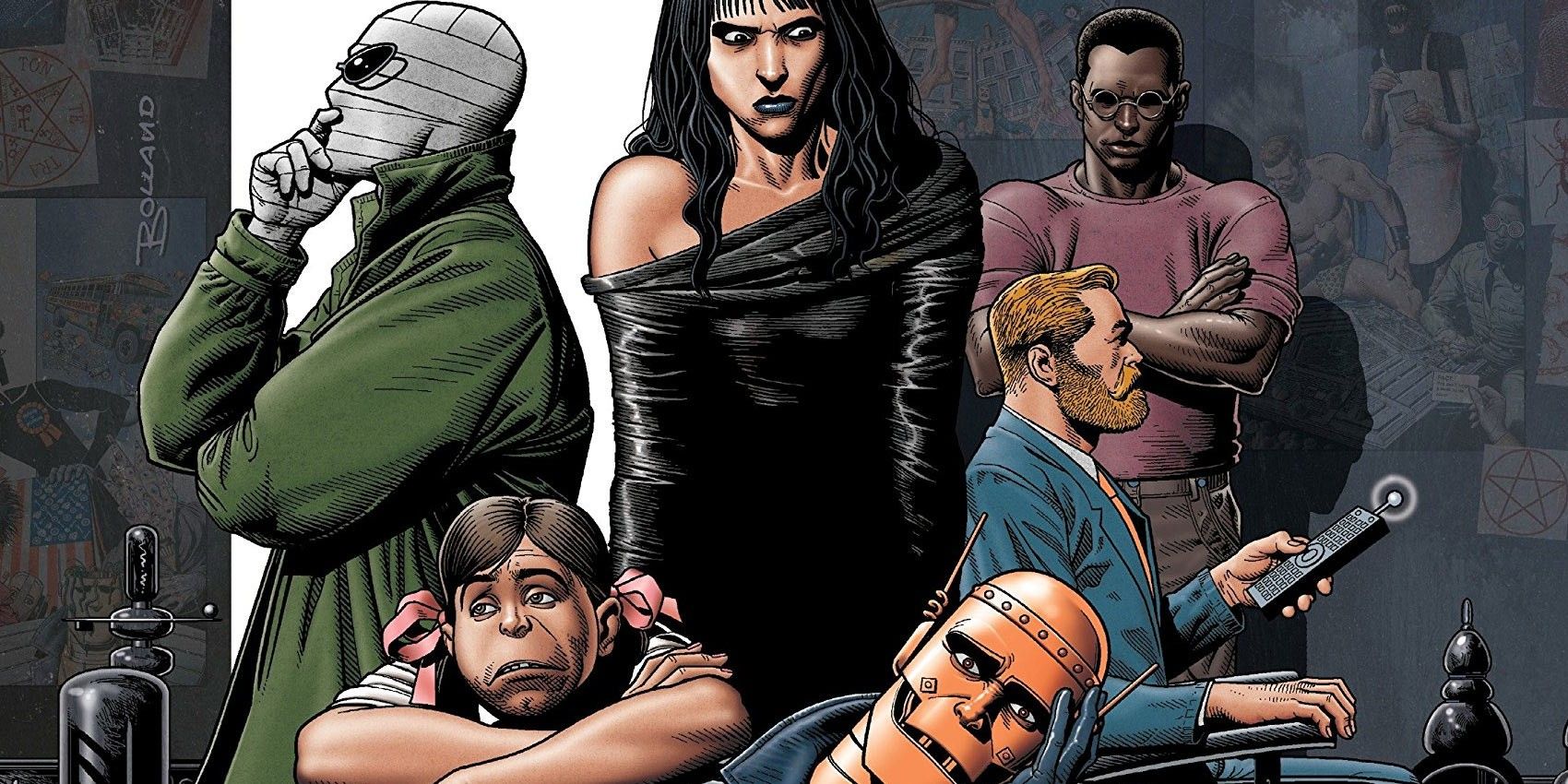 Six members of Doom Patrol, a DC superhero team.