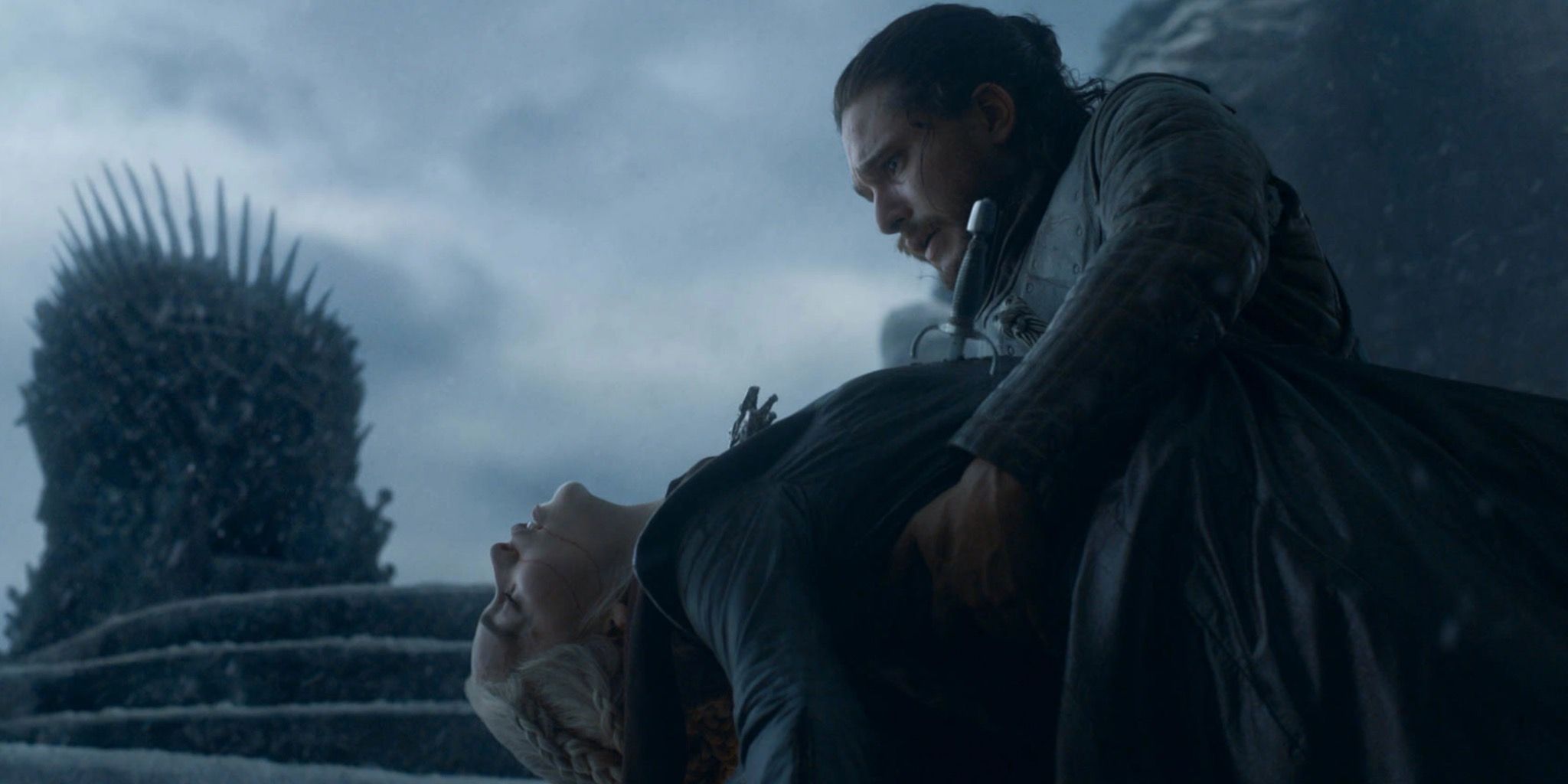 Daenerys Targaryen (Emilia Clarke) e Jon Snow (Kit Harington) em Game of Thrones