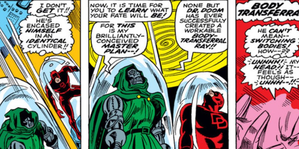 Doctor Doom swaps bodies with Daredevil in Daredevil (Vol 1) #38