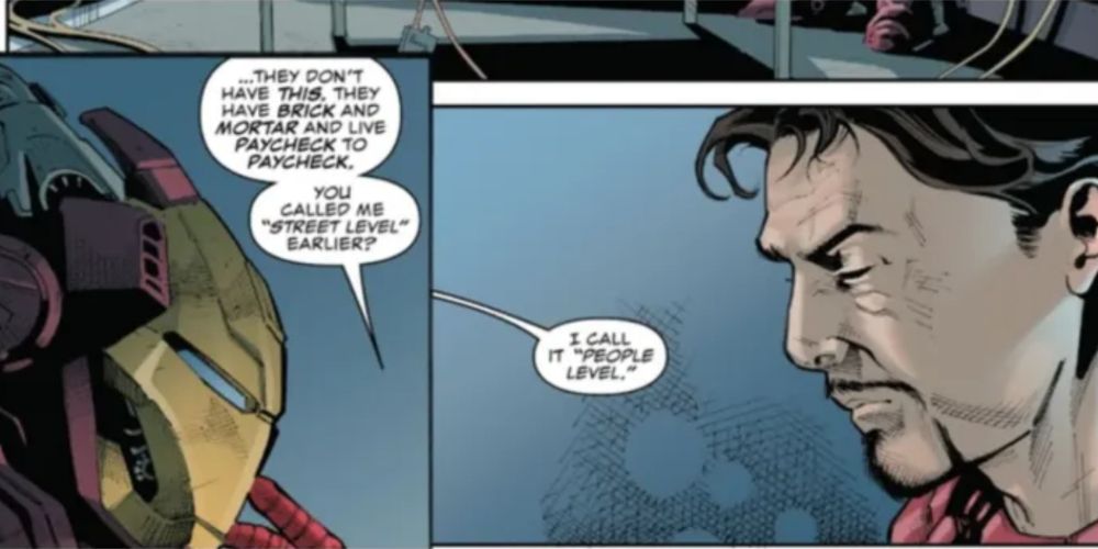 Daredevil argues with Iron-Man in Daredevil (Vol 6) #22