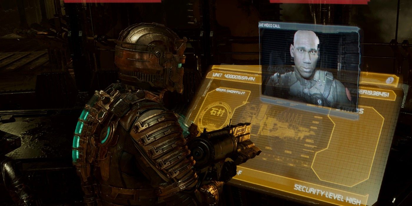 Isaac Clarke talks to Hammond in the Dead Space remake preview.