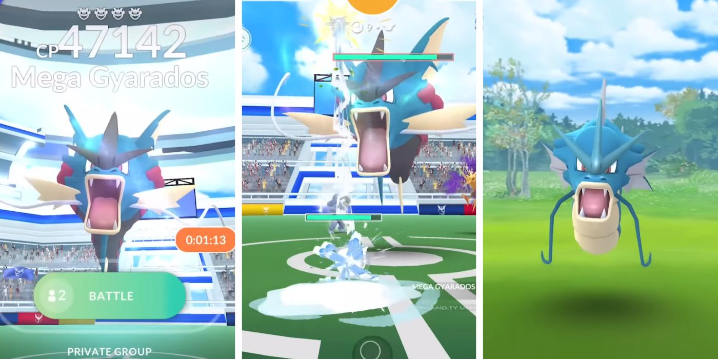 Derrotando Mega Gyarados em um Pokémon GO Raid