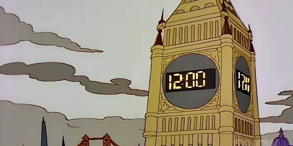 Big Ben digital em Os Simpsons