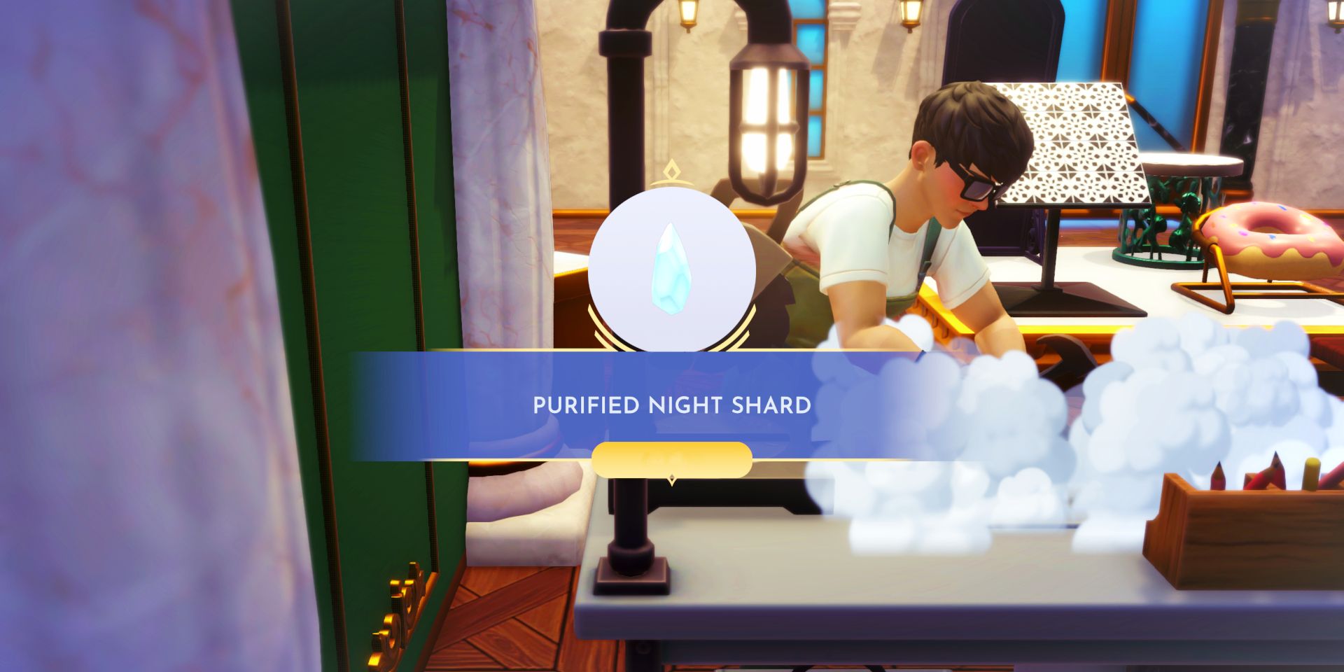 Disney Dreamlight Valley Player Crafting A Purified Night Shard