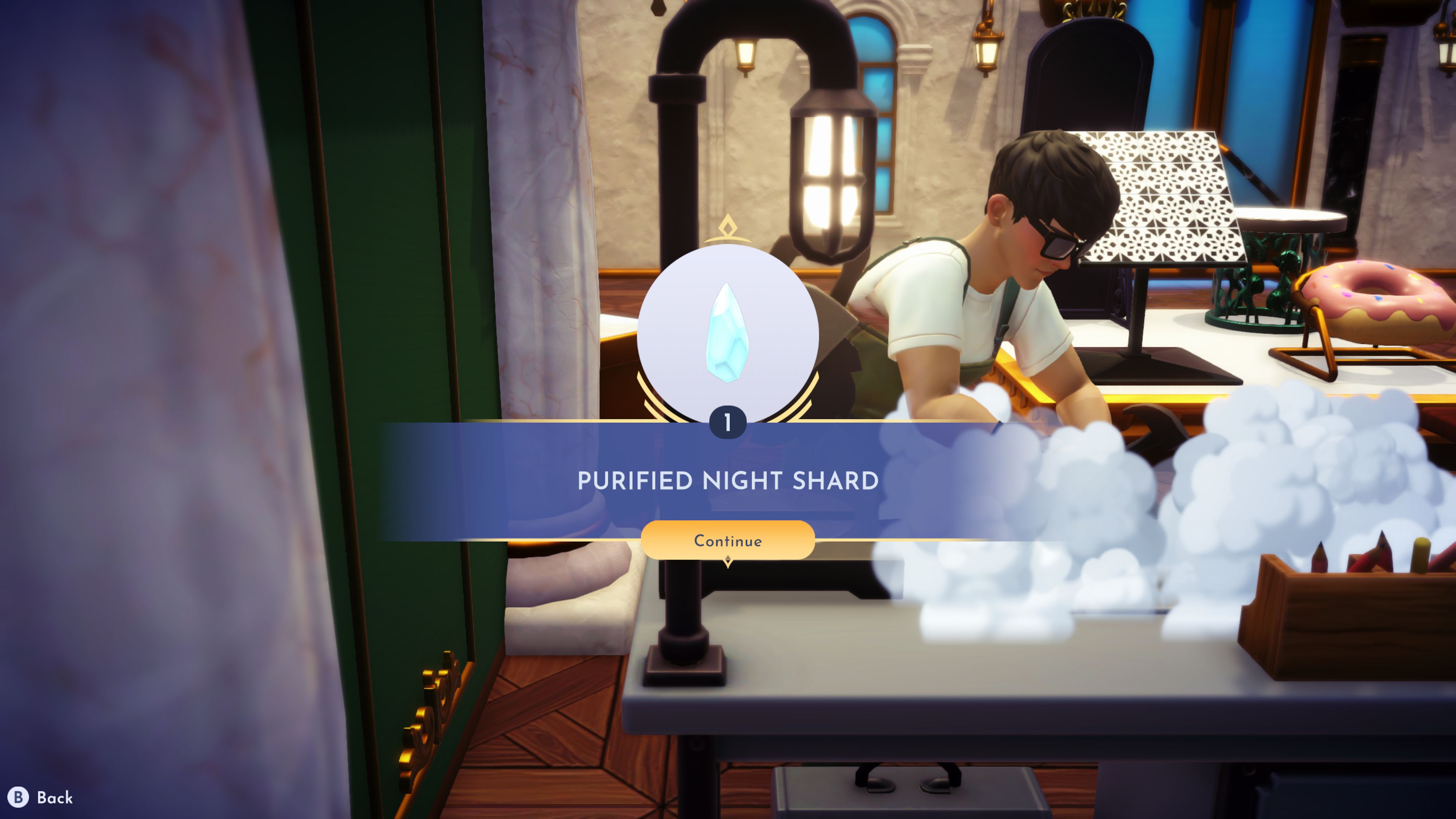 Disney Dreamlight Valley Player Crafting Purified Night Shard At Crafting Station