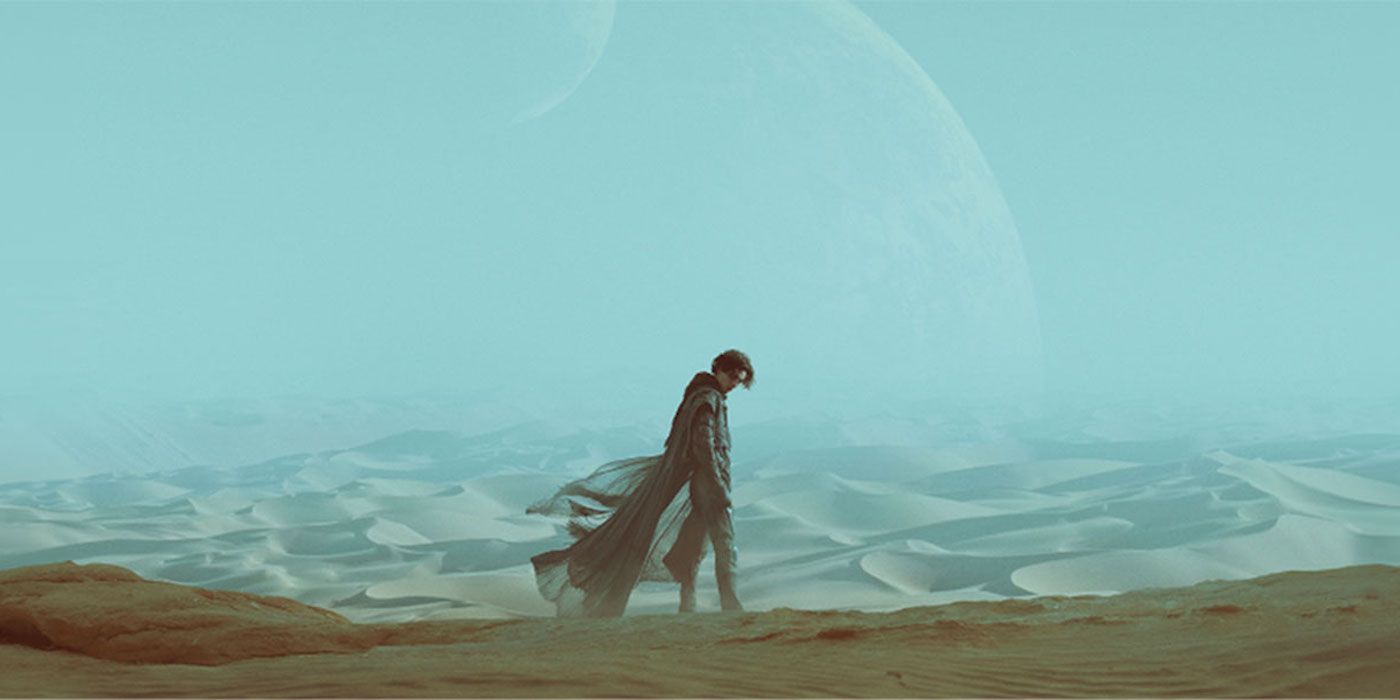 Paul walking across Arrakis in Dune