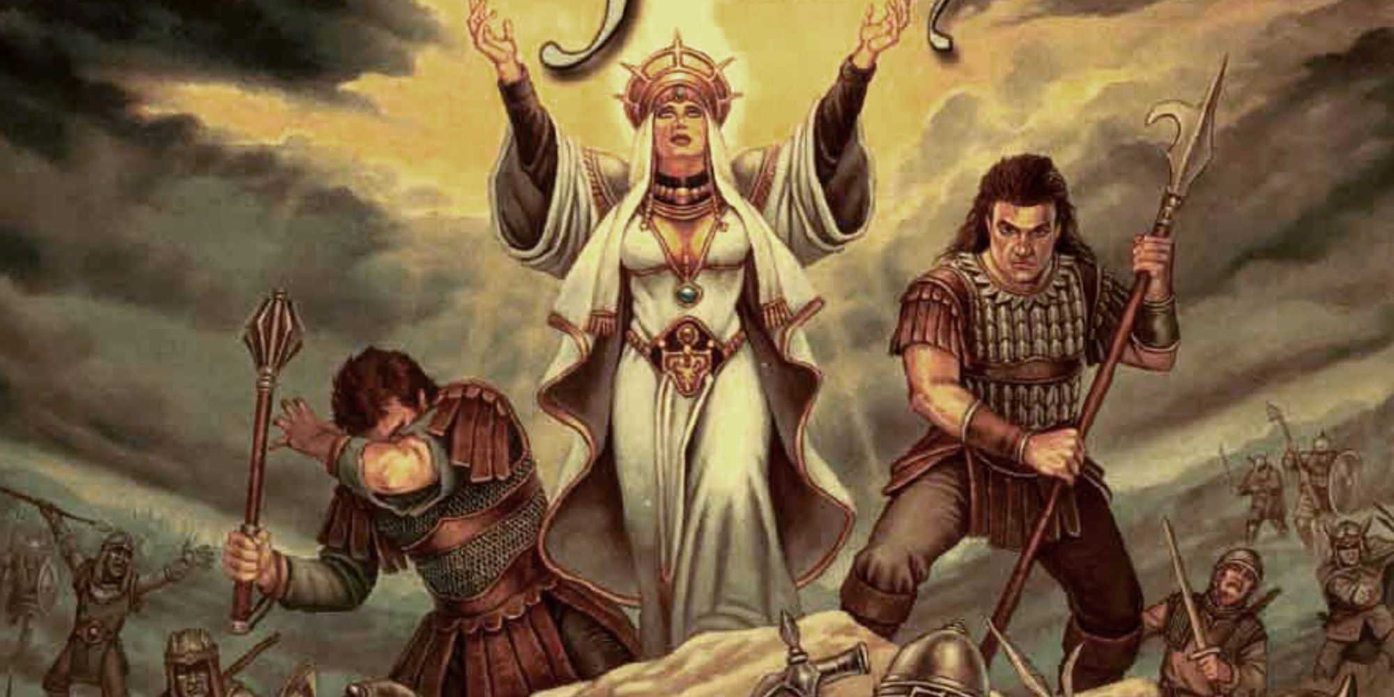 A arte da capa do livro Dungeons & Dragons Bastion of Faith, retratando uma luz de invocação de clérigo