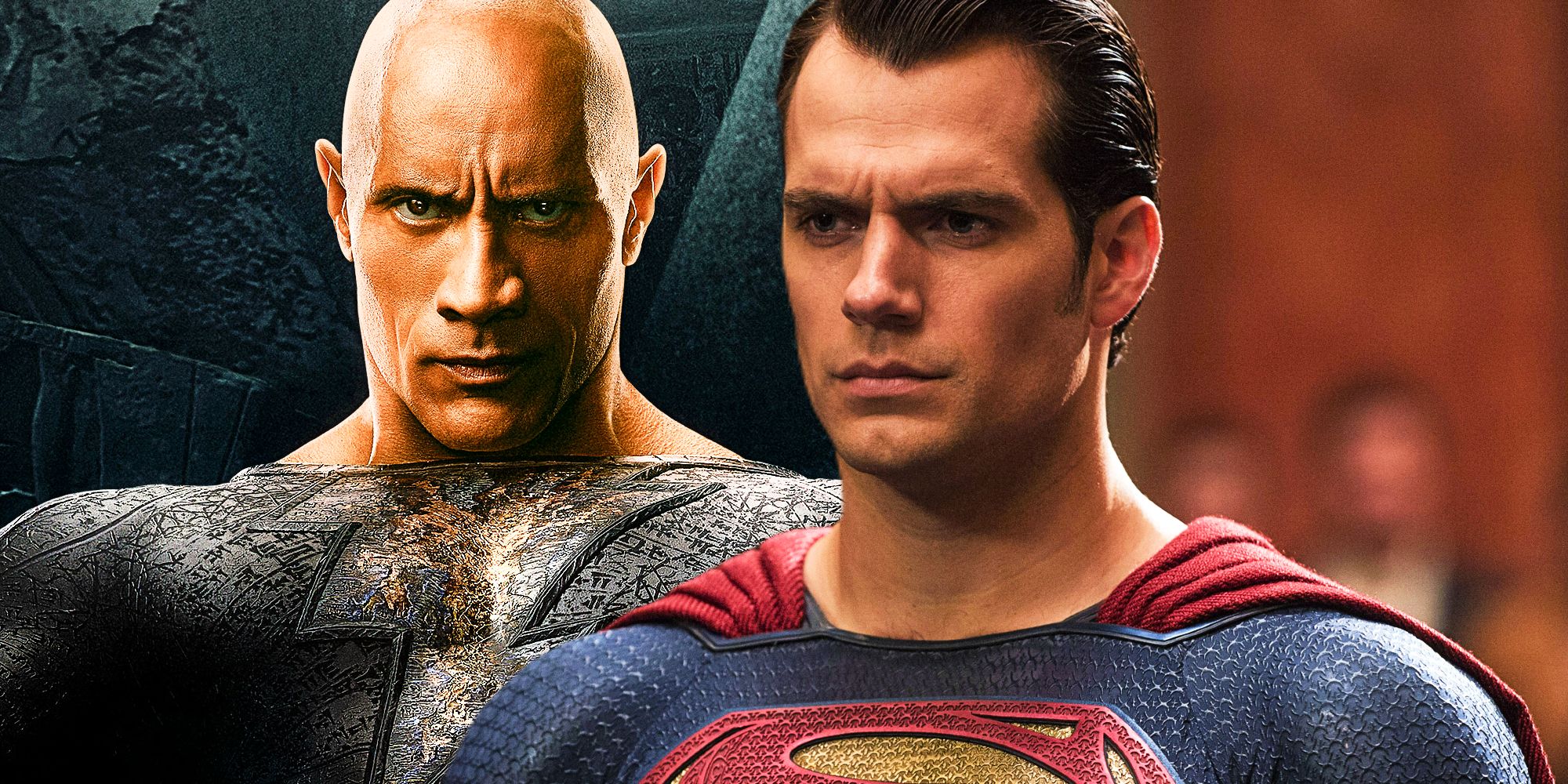 Dwayne Johnson como Adão Negro e Henry Cavill como Superman