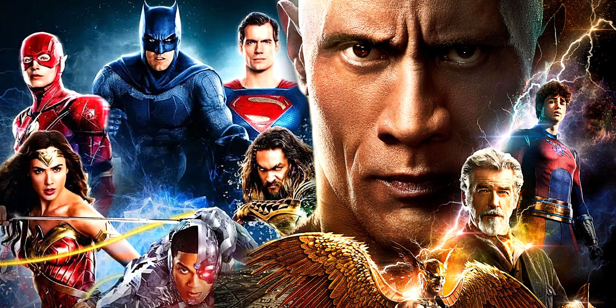 Dwayne Johnson's Black Adam with the JSA and the Justice League in the DCEU