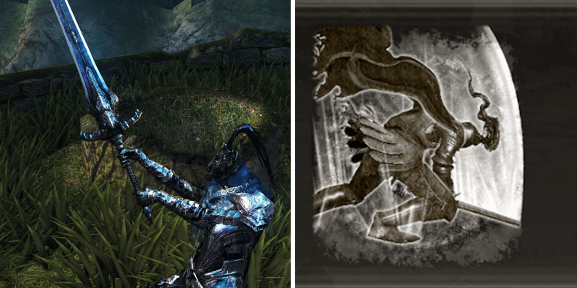 Elden Ring e Dark Souls Armas Semelhantes Artorias Greatsword Lion's Claw